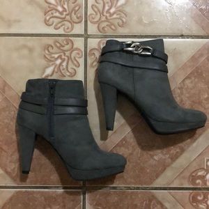 Gray ankle boots